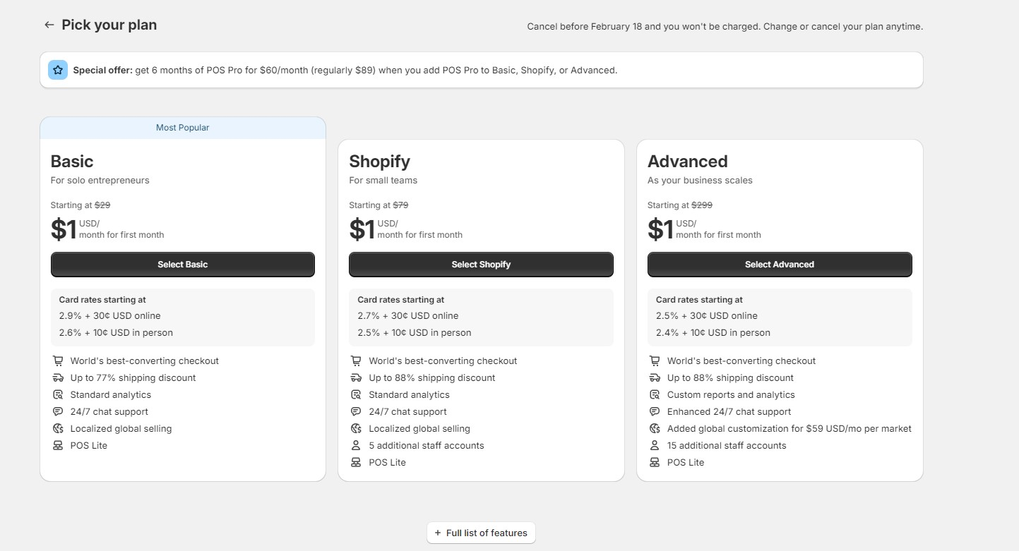 Choose A Shopify Plan 2
